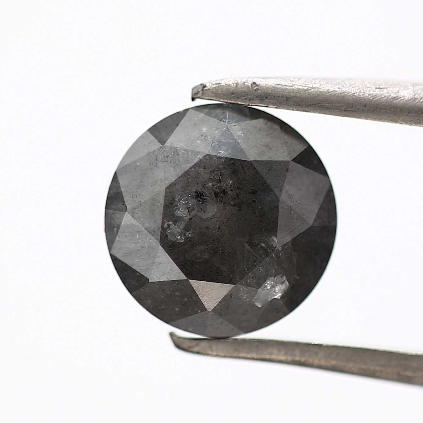 1.38 Carat Fancy Black Gray Round Shape Brilliant Cut Natural Loose Diamond